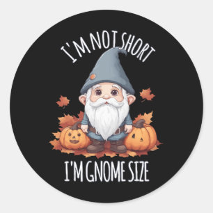Whimsical Cute Gnome in Autumn Classic Round Sticker