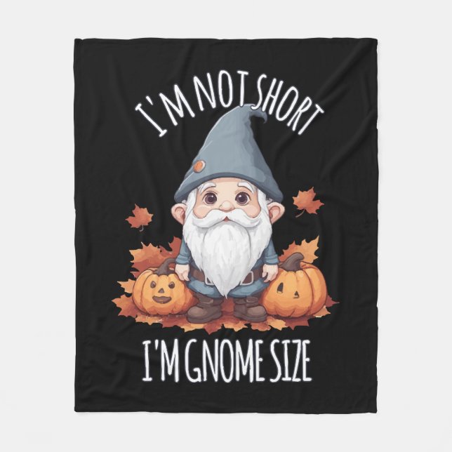 Whimsical Cute Gnome in Autumn Fleece Blanket (Front)
