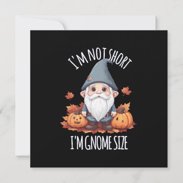 Whimsical Cute Gnome in Autumn Invitation (Front)