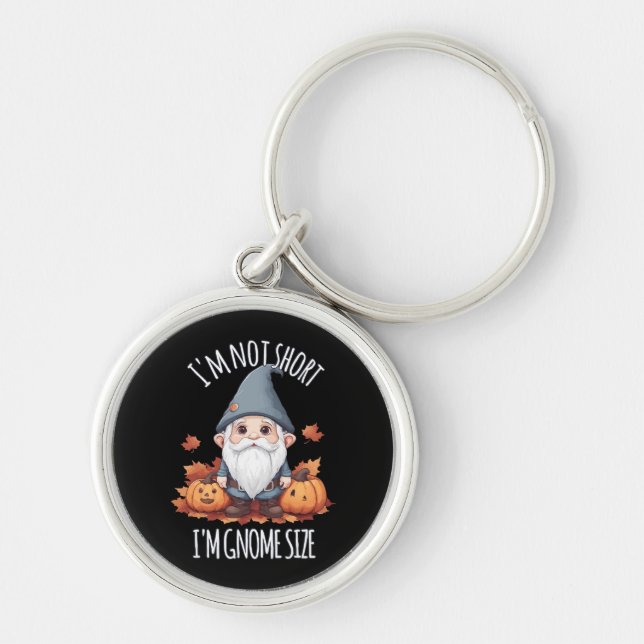 Whimsical Cute Gnome in Autumn Key Ring (Front)