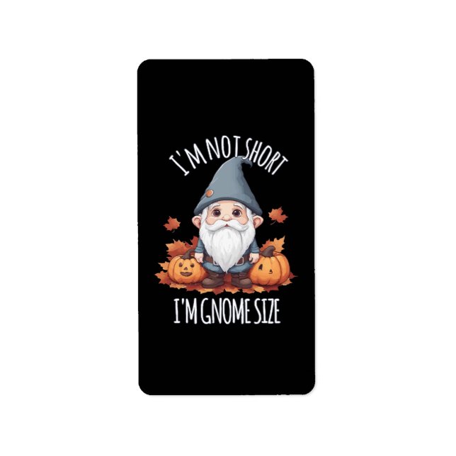 Whimsical Cute Gnome in Autumn Label (Front)