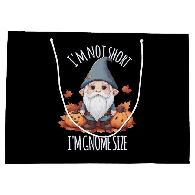 Whimsical Cute Gnome in Autumn Large Gift Bag (Back)
