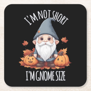Whimsical Cute Gnome in Autumn Square Paper Coaster