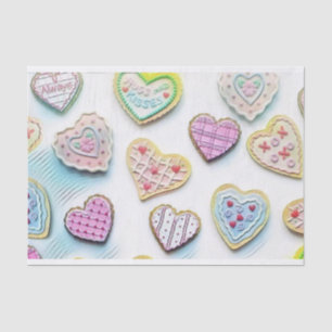 Whimsical cute hearts colourful drawing    tissue paper