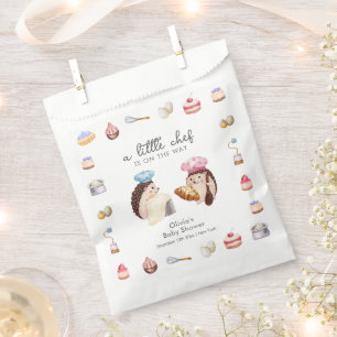 Whimsical Cute Hedgehog Chef Baker Baby Shower Favour Bags