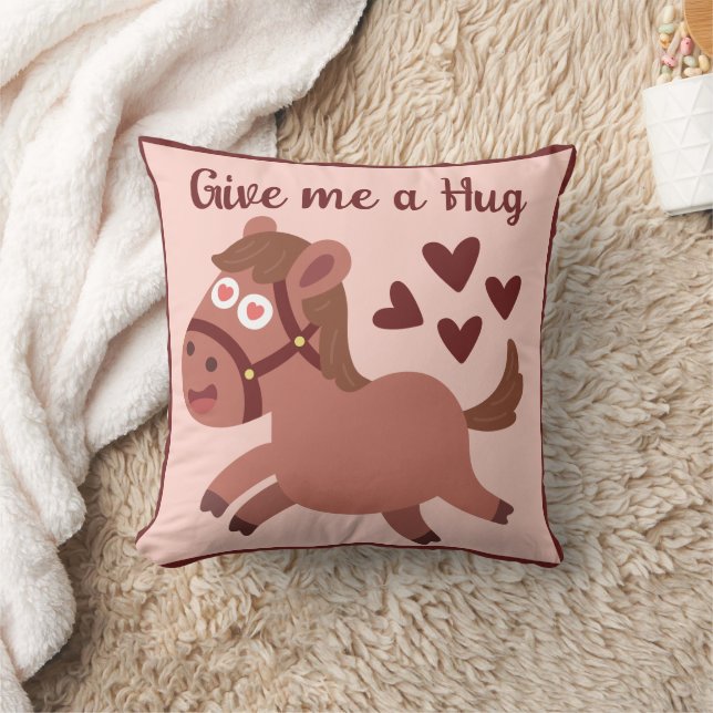 Whimsical cute horse personalised quote cushion (Blanket)