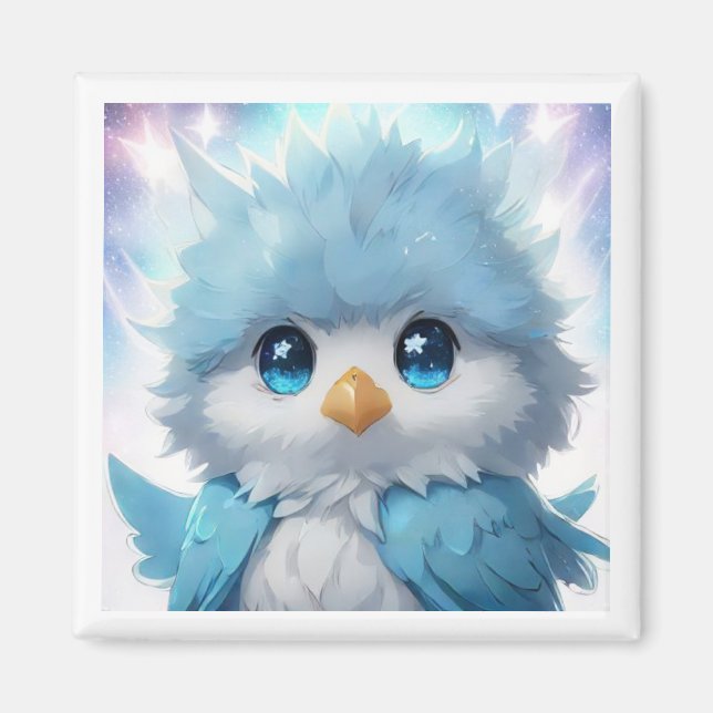 *~* Whimsical Cute Kawii Blue Bird AP54  Art Magnet (Front)