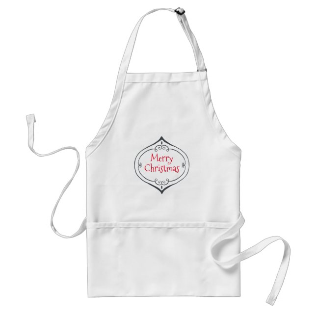 Whimsical Cute Merry Christmas Design Standard Apron (Front)