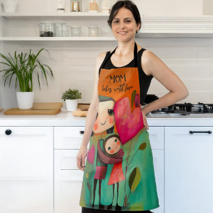 Whimsical Cute Mum Bakes with Love Apron