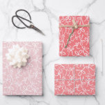 Whimsical Cute Pink White Bows Pattern Girly Gift Wrapping Paper Sheet<br><div class="desc">Check out this lovely gift wrap variety pack with a fun and simple pink bows pattern! Change the colours if you like. 

Be sure to check out the other colours and more of my patterns!</div>