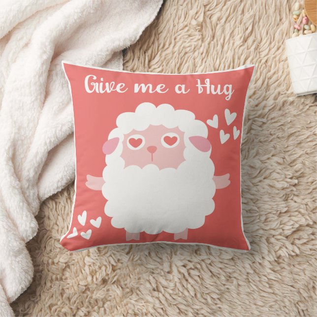 Whimsical cute sheep personalised quote cushion (Blanket)