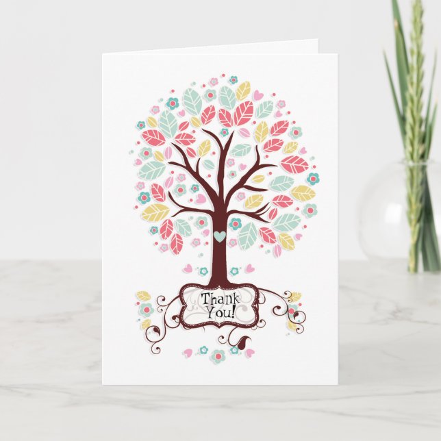 Whimsical Cute Swirl Heart Flower Tree Baby Shower Invitation (Front)