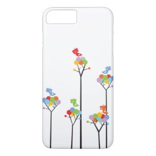 Whimsical Cute Tweet Birds Colourful Fun Tree Dots iPhone 8 Plus/7 Plus Case