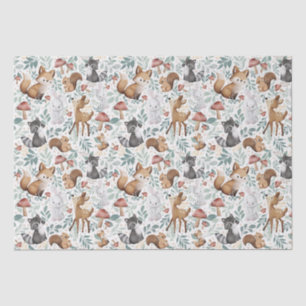 Whimsical Cute Watercolor Woodland Animal Friends Tissue Paper