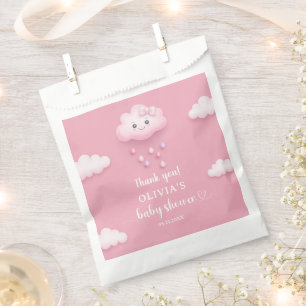 Whimsical cute white fluffy cloud nine theme pink  favour bags