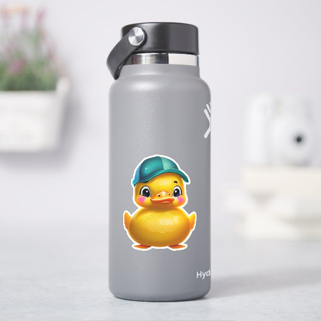 Whimsical cute yellow rubber duck decal (HydroFlask)