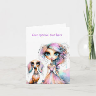 Whimsical Dachshund Any Occasion Card