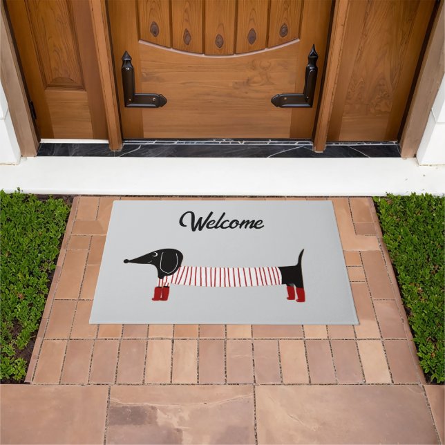 Whimsical Dachshund  Doormat (Outdoor)