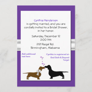 Whimsical Dachshunds Bridal Shower Invitation