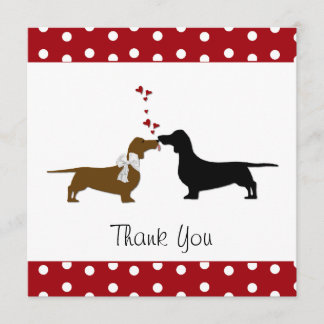 Whimsical Dachshunds Thank You Card