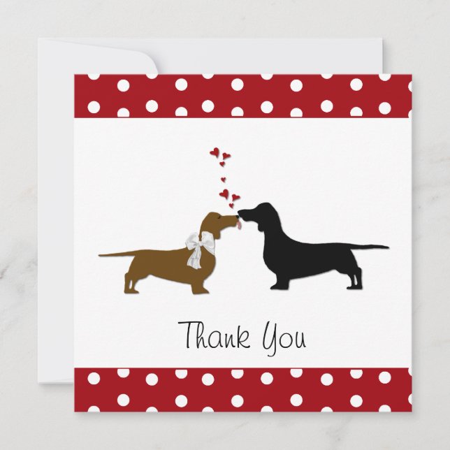 Whimsical Dachshunds Thank You Card (Front)