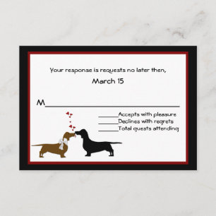Whimsical Dachshunds Wedding RSVP Card