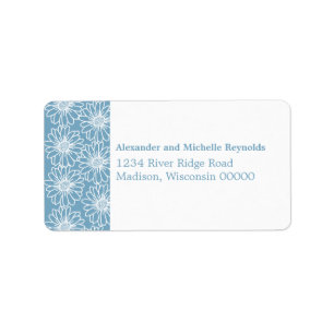 Whimsical Daisies Address Labels, Blue Label