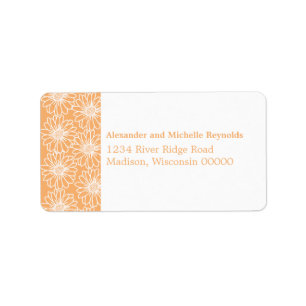 Whimsical Daisies Address Labels, Orange Label