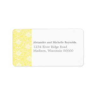 Whimsical Daisies Address Labels, Yellow Label