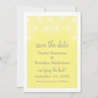 Whimsical Daisies Save the Date Invite, Yellow