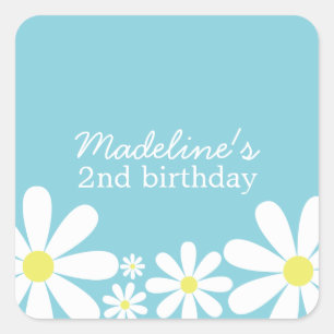 Whimsical Daisies Square Sticker