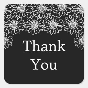 Whimsical Daisies Thank You Stickers