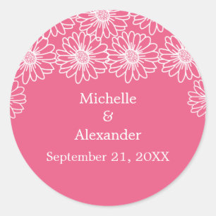 Whimsical Daisies Wedding Stickers