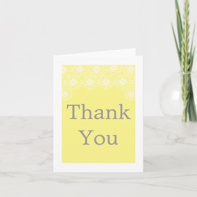 Whimsical Daisies Wedding Thank You Card (Front)