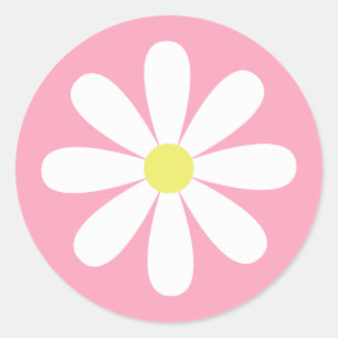 Whimsical Daisy Classic Round Sticker