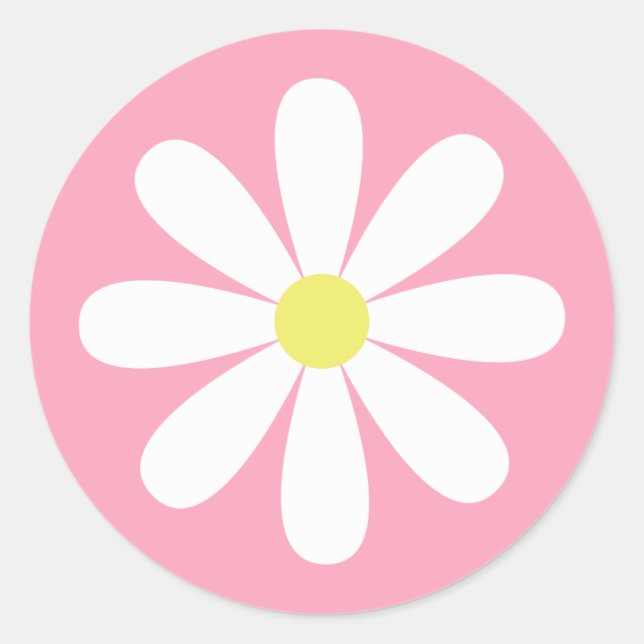 Whimsical Daisy Classic Round Sticker (Front)