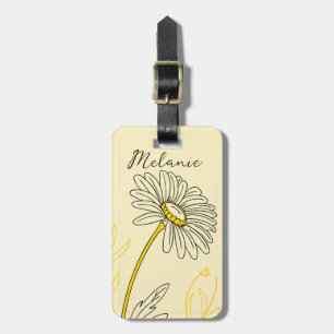 whimsical daisy custom text  luggage tag