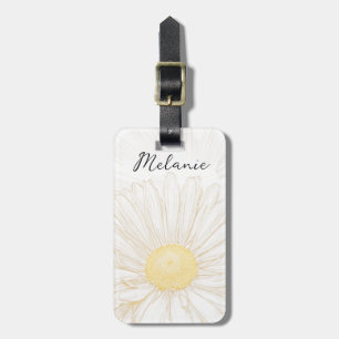 whimsical daisy custom text  luggage tag