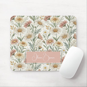 Whimsical Daisy Garden Aesthetic Custom Mouse Mat