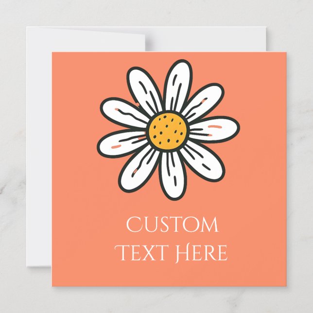 Whimsical Daisy – Playful Floral Accent Magnetic Invitation (Front)