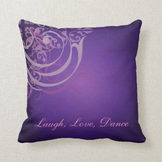 Whimsical Dance PInk Scroll Purple Mojo Pillow