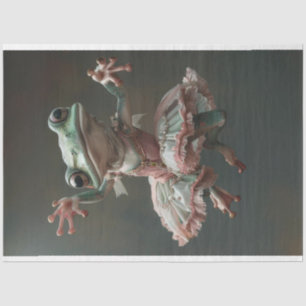 Whimsical Dancing Frog Decoupage Tissue Paper