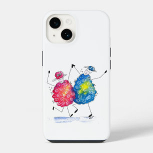 Whimsical Dancing Sheep iPhone 14 Case