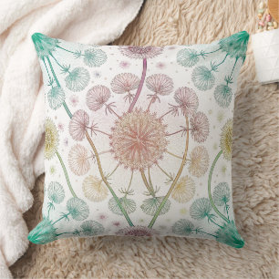 Whimsical Dandelion Breeze – Pastel Botanical Cushion