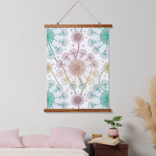 Whimsical Dandelion Breeze – Pastel Botanical Hanging Tapestry