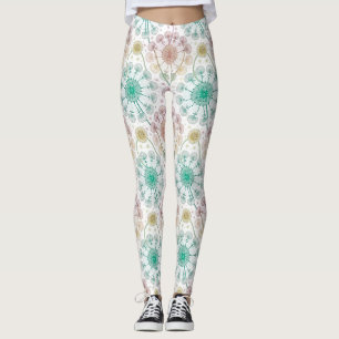 Whimsical Dandelion Breeze – Pastel Botanical Leggings