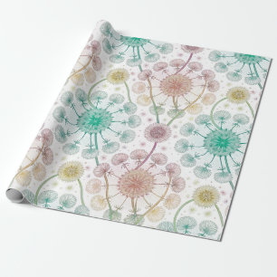 Whimsical Dandelion Breeze – Pastel Botanical Wrapping Paper