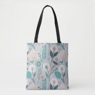 Whimsical Dandelion & Floral Folk Art Seamless (2) Tote Bag