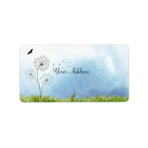 Whimsical Dandelion Wishes Address Label