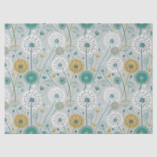 Whimsical Dandelion - Yellow, White & Teal Tissue Paper